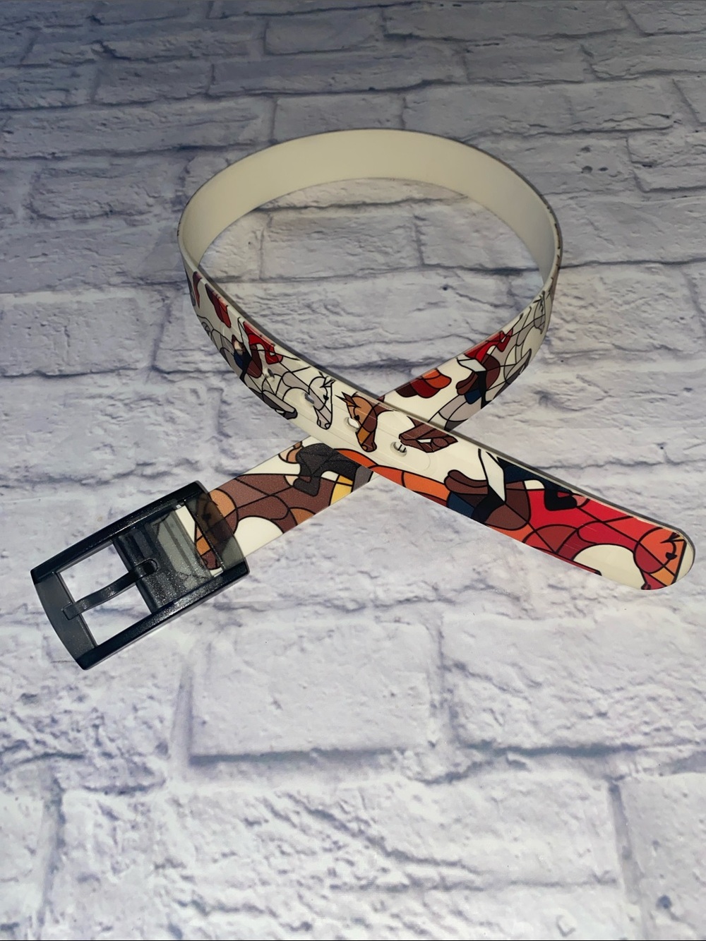 C4 Classic Women’s Multicolor Patterned Casual Belt Horse and Jockey Print